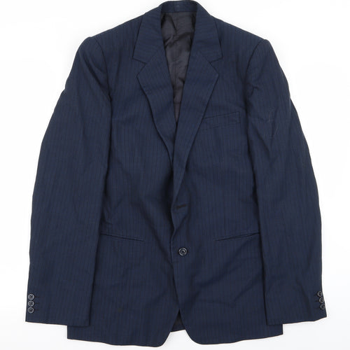 Preworn Mens Blue Striped  Jacket Blazer Size 36