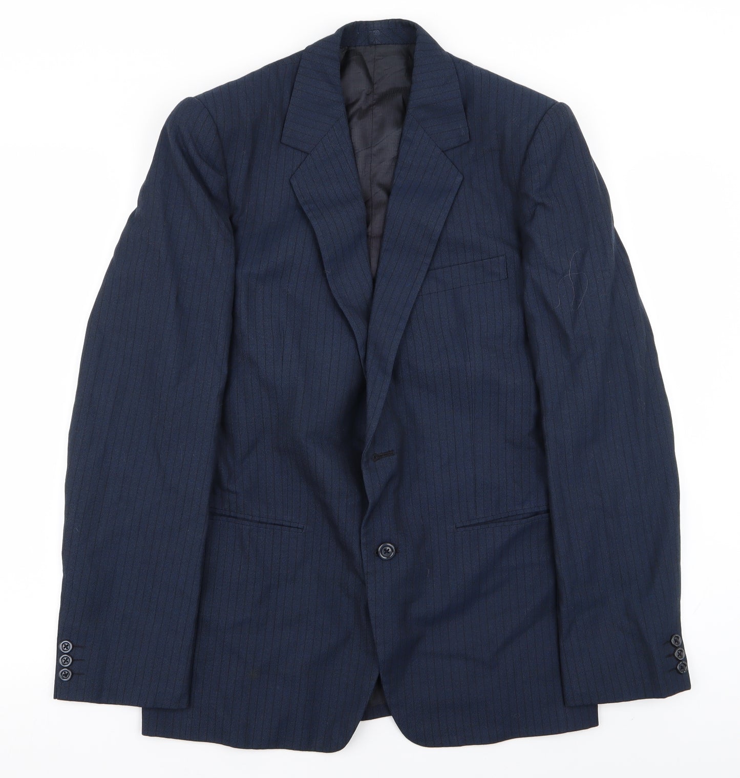 Preworn Mens Blue Striped  Jacket Blazer Size 36