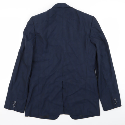 Preworn Mens Blue Striped  Jacket Blazer Size 36