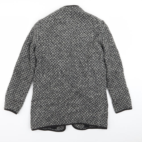 TU Womens Grey Houndstooth  Jacket Coat Size 8