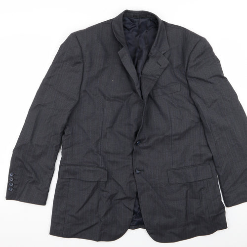 Brook Taverner Mens Grey Striped  Jacket Blazer Size 42