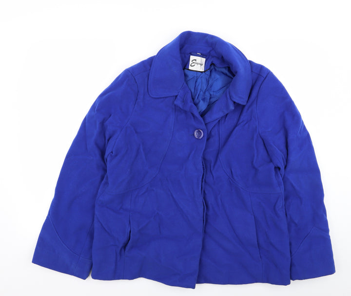 elegance Womens Blue Jacket Size 16