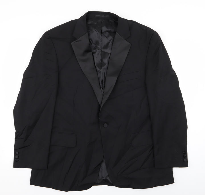 Preworn Mens Black Jacket Blazer Size 44