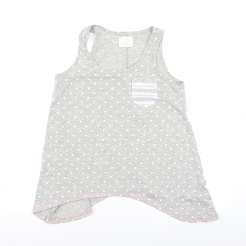 Matalan Womens Grey Polka Dot  Top Pyjama Top Size S