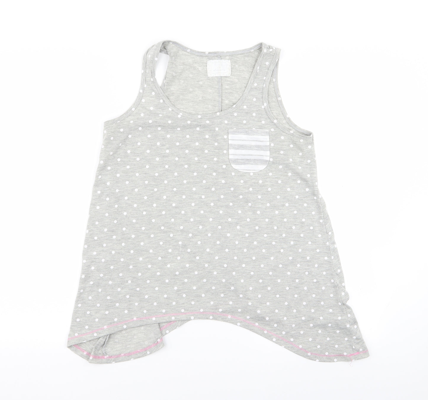 Matalan Womens Grey Polka Dot  Top Pyjama Top Size S