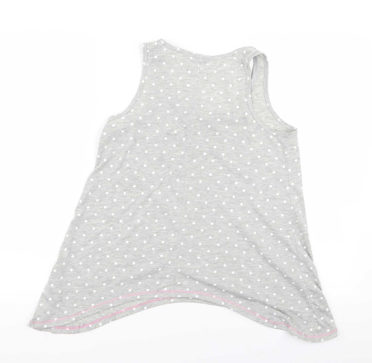 Matalan Womens Grey Polka Dot  Top Pyjama Top Size S