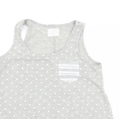 Matalan Womens Grey Polka Dot  Top Pyjama Top Size S
