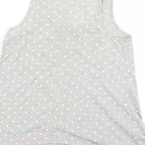 Matalan Womens Grey Polka Dot  Top Pyjama Top Size S