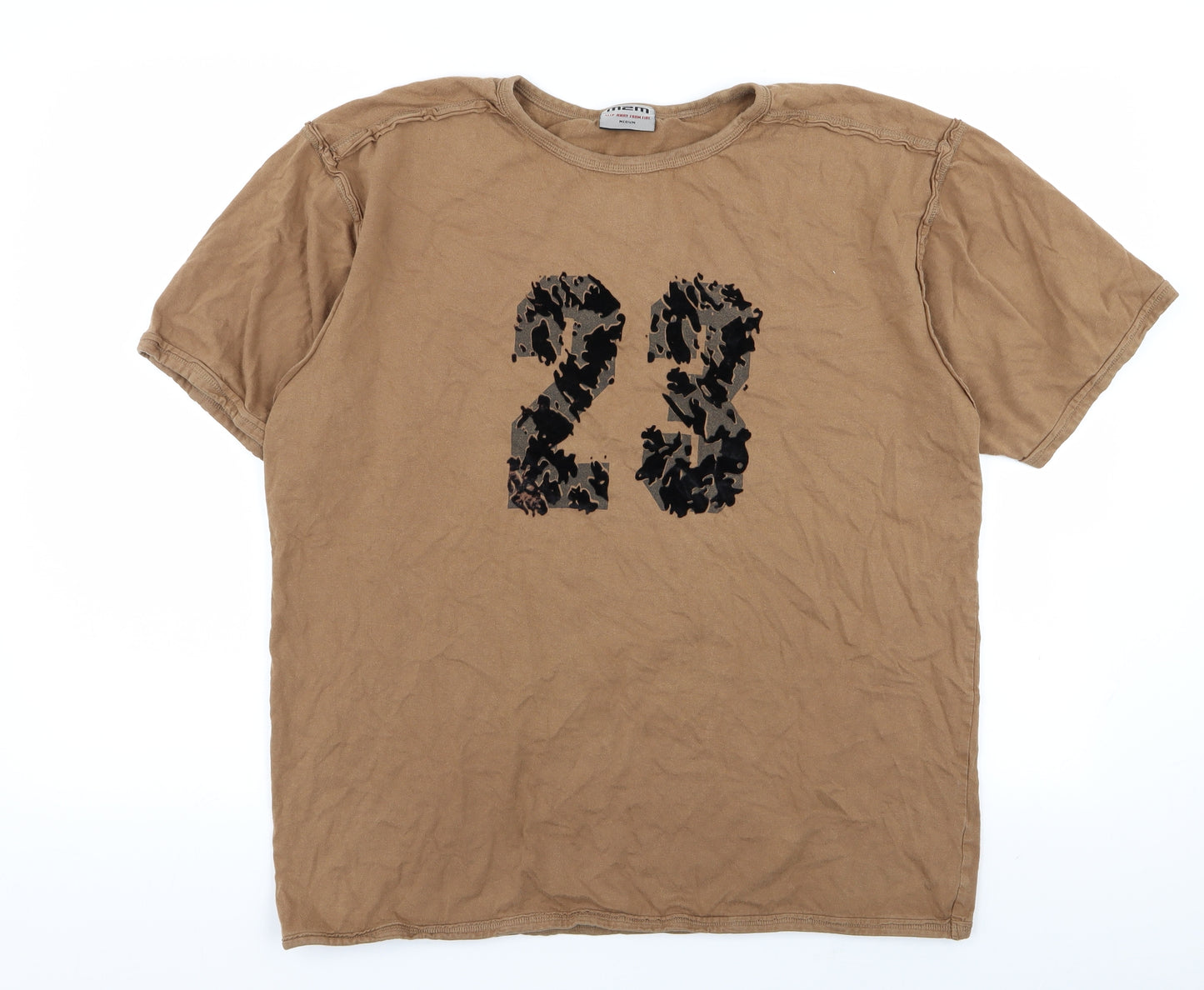 m2m Mens Brown    T-Shirt Size M