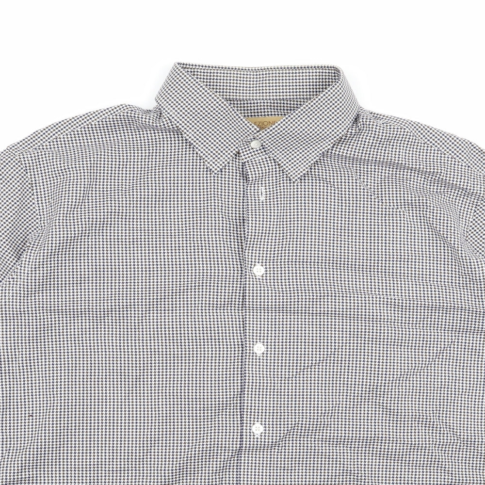 collezione Mens Multicoloured Houndstooth   Dress Shirt Size XL
