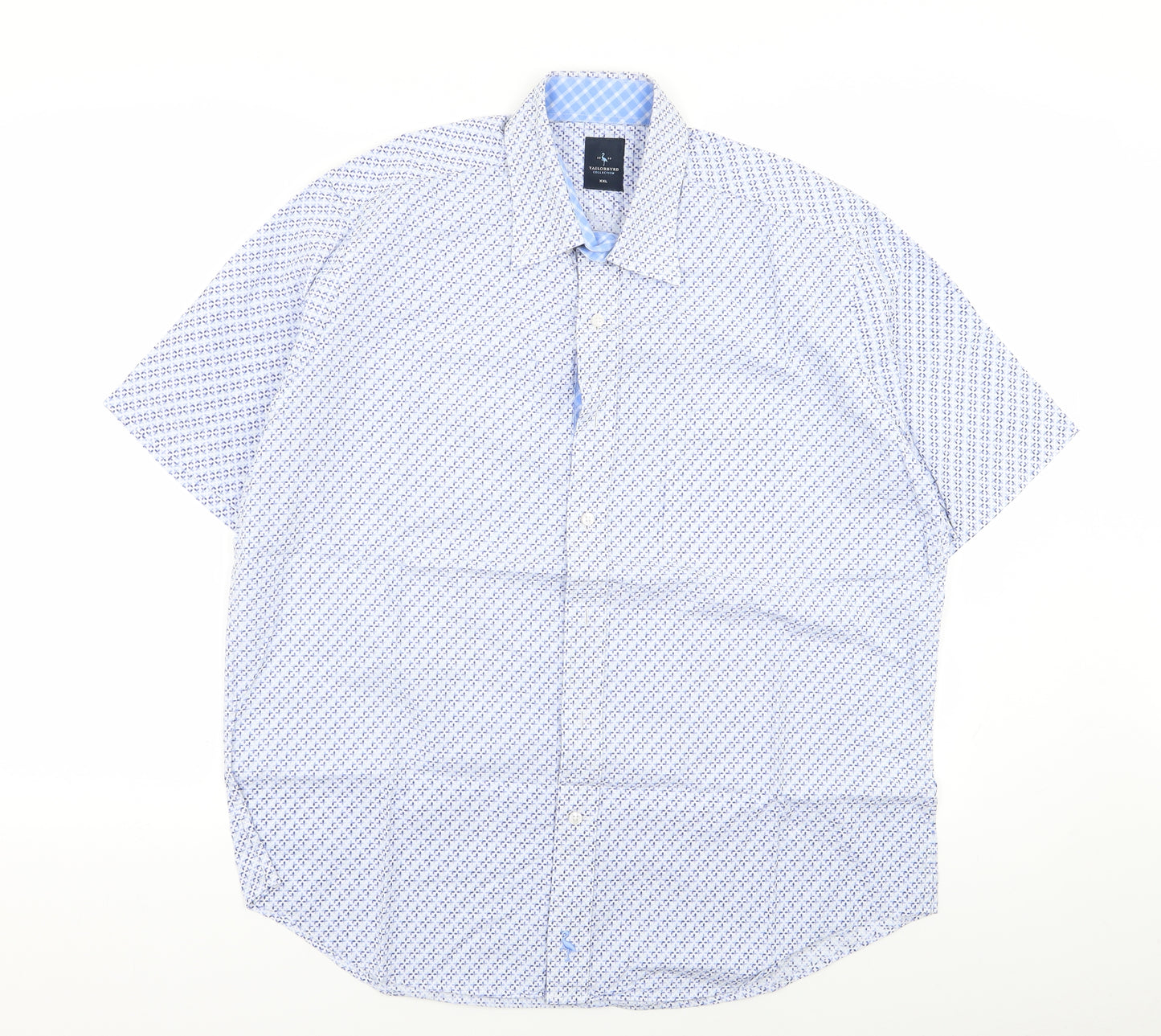 TAILORBYRD Mens Blue Geometric   Dress Shirt Size 2XL