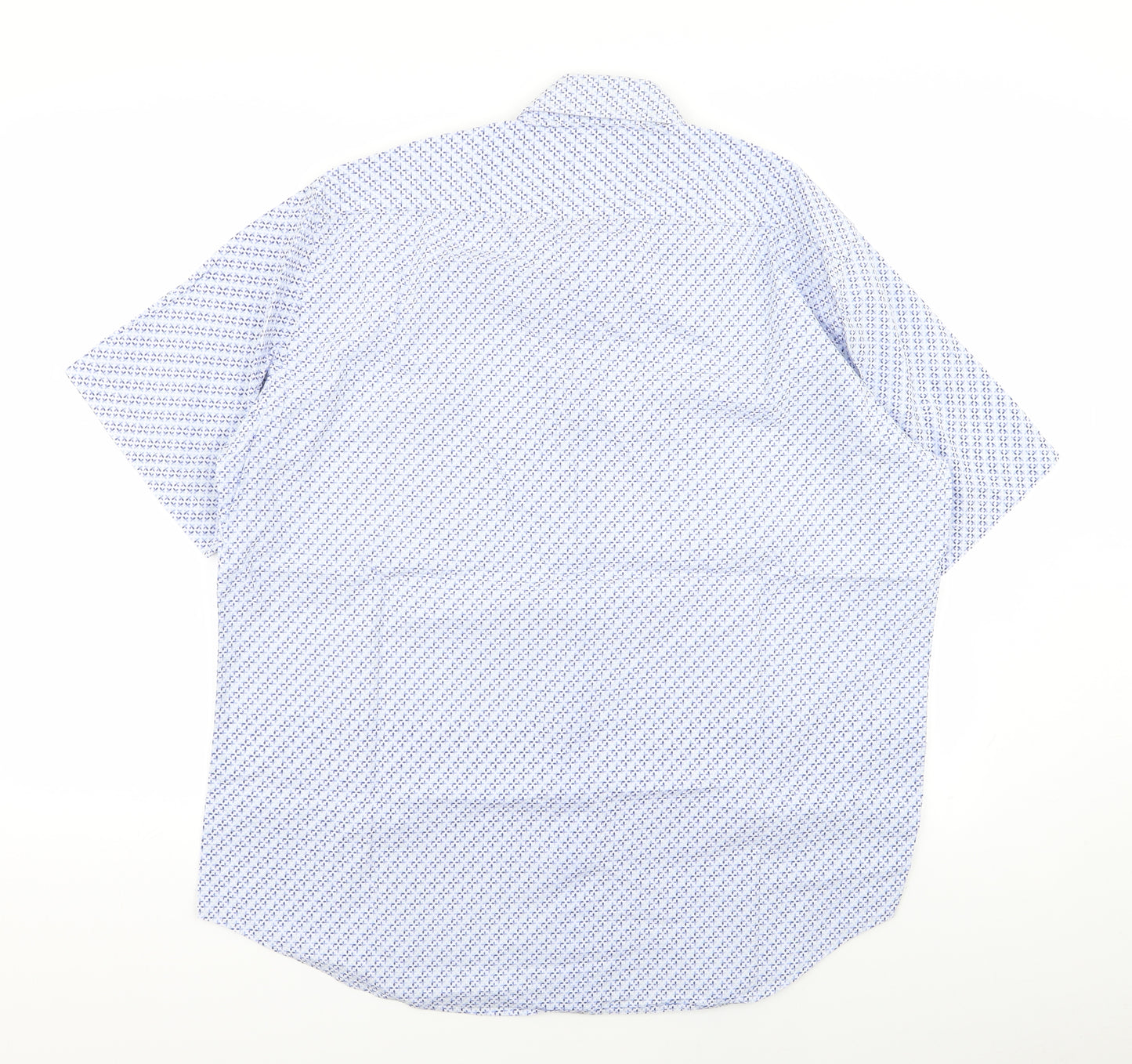 TAILORBYRD Mens Blue Geometric   Dress Shirt Size 2XL