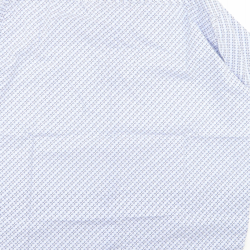 TAILORBYRD Mens Blue Geometric   Dress Shirt Size 2XL