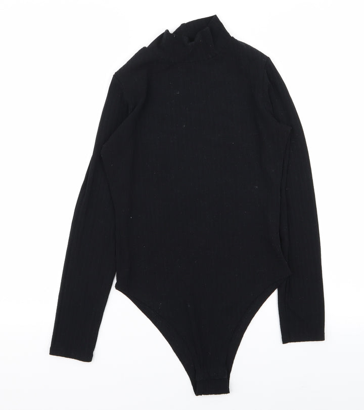 Boohoo Womens Black Bodysuit One-Piece Size 8