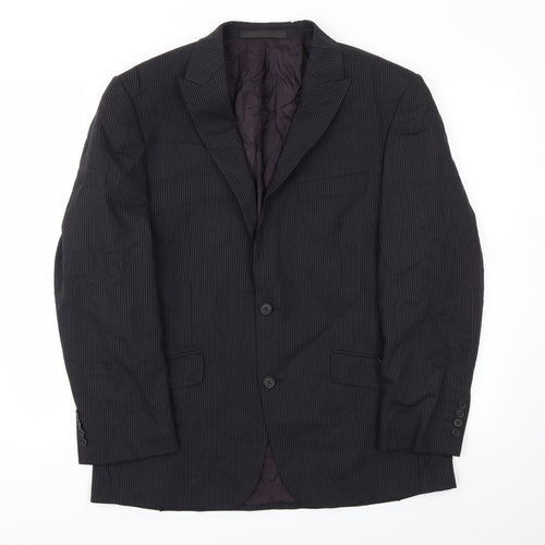 m&s Mens Black Striped  Jacket Blazer Size 40