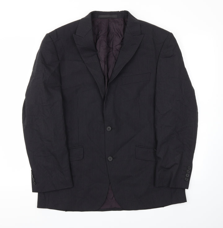 m&s Mens Black Striped  Jacket Blazer Size 40
