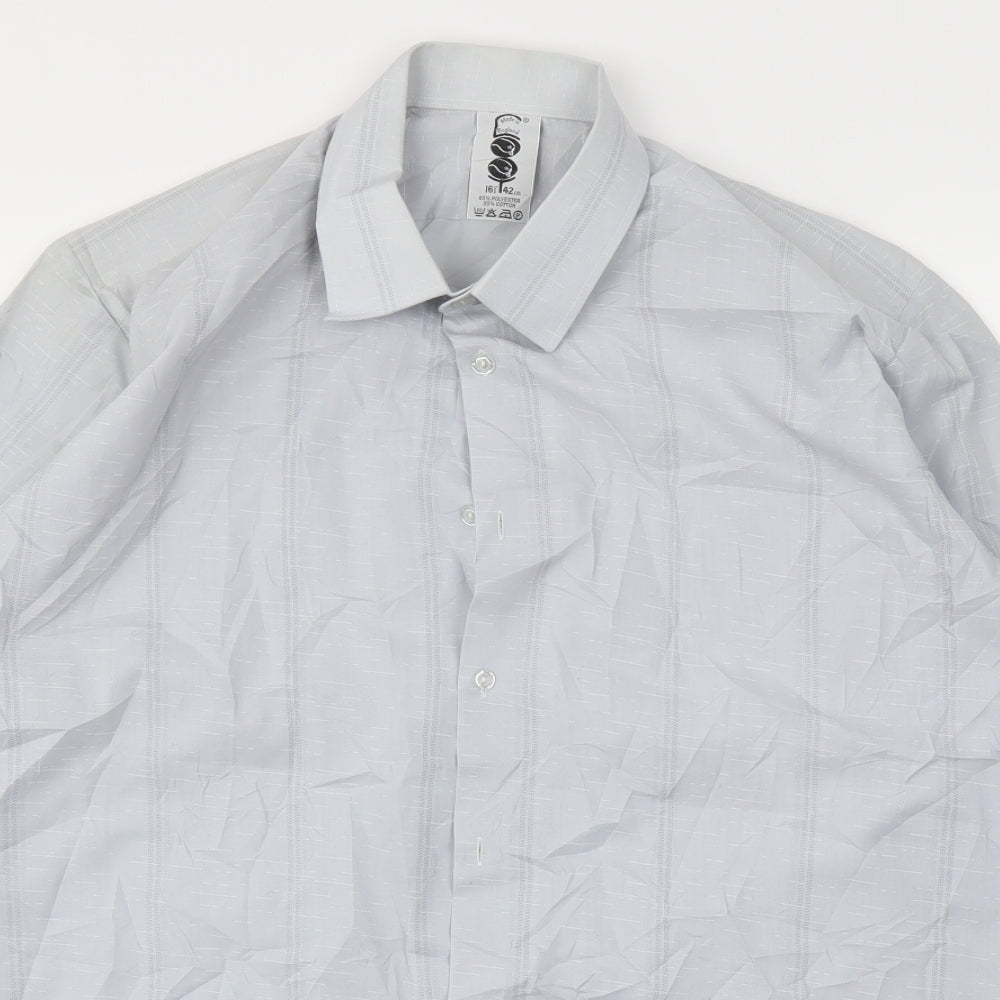 Made in England Mens Blue    Dress Shirt Size 16