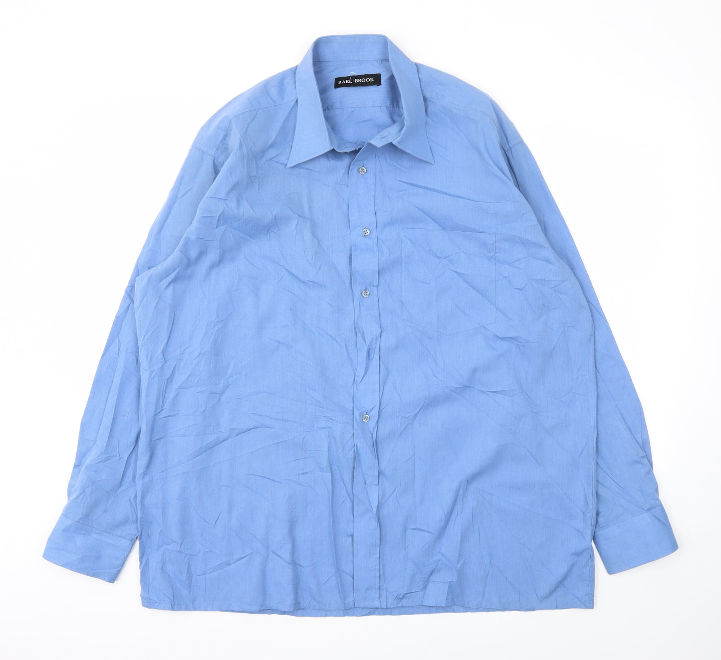 REAL BROOK Mens Blue    Dress Shirt Size 18