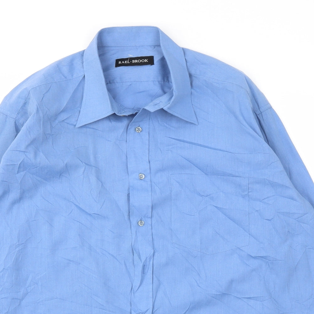 REAL BROOK Mens Blue    Dress Shirt Size 18