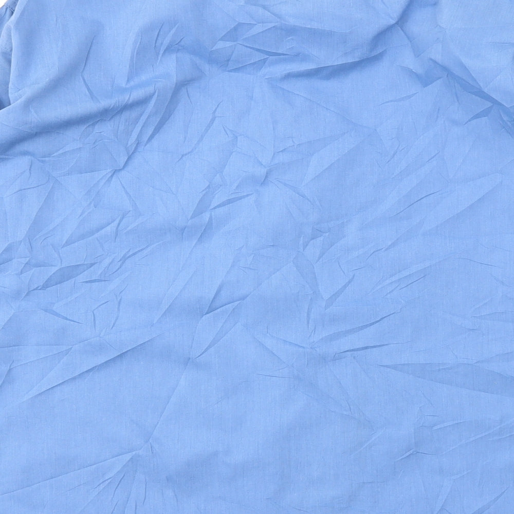 REAL BROOK Mens Blue    Dress Shirt Size 18