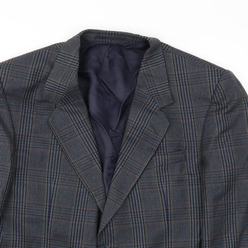 Preworn Mens Blue Check  Jacket Blazer Size 42