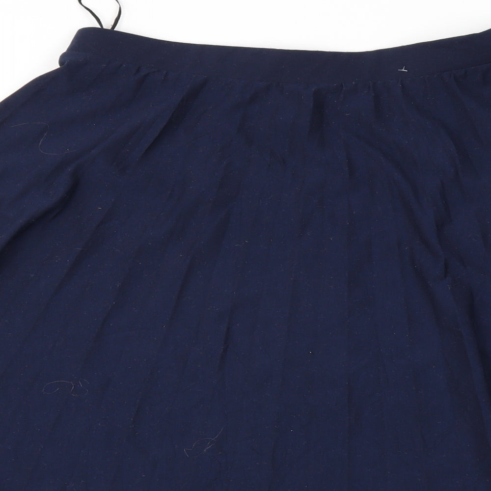 M&S Womens Blue   Flare Skirt Size 10  - Stretch waistband