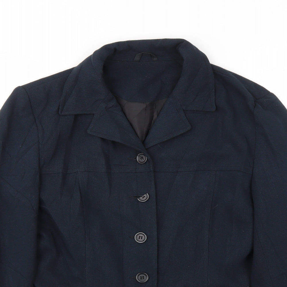 BAY Womens Blue   Jacket Blazer Size 10  - broken button