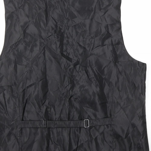 Pronto Uomo Mens Black   Jacket Suit Waistcoat Size M