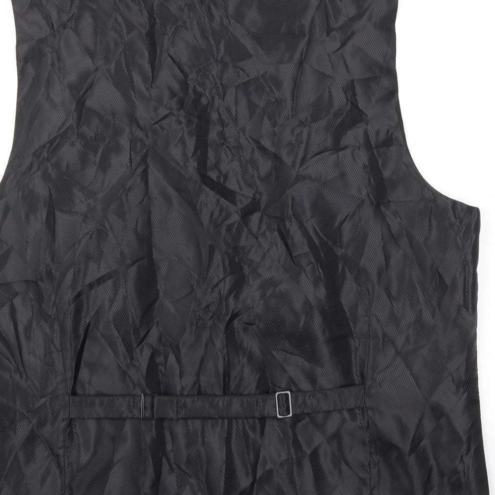 Pronto Uomo Mens Black   Jacket Suit Waistcoat Size M
