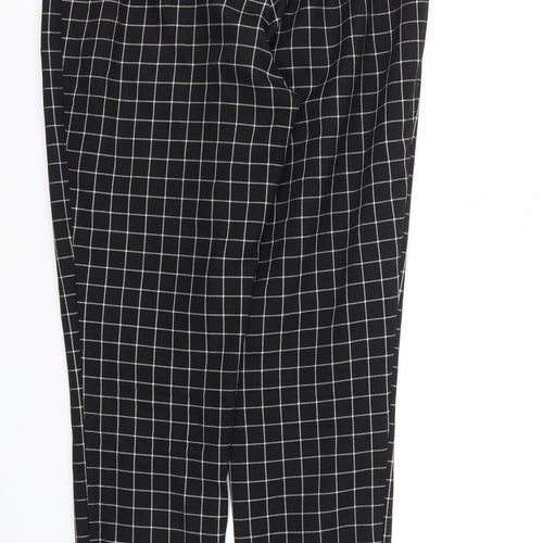 Primark Womens Black Check  Trousers  Size 10 L28 in