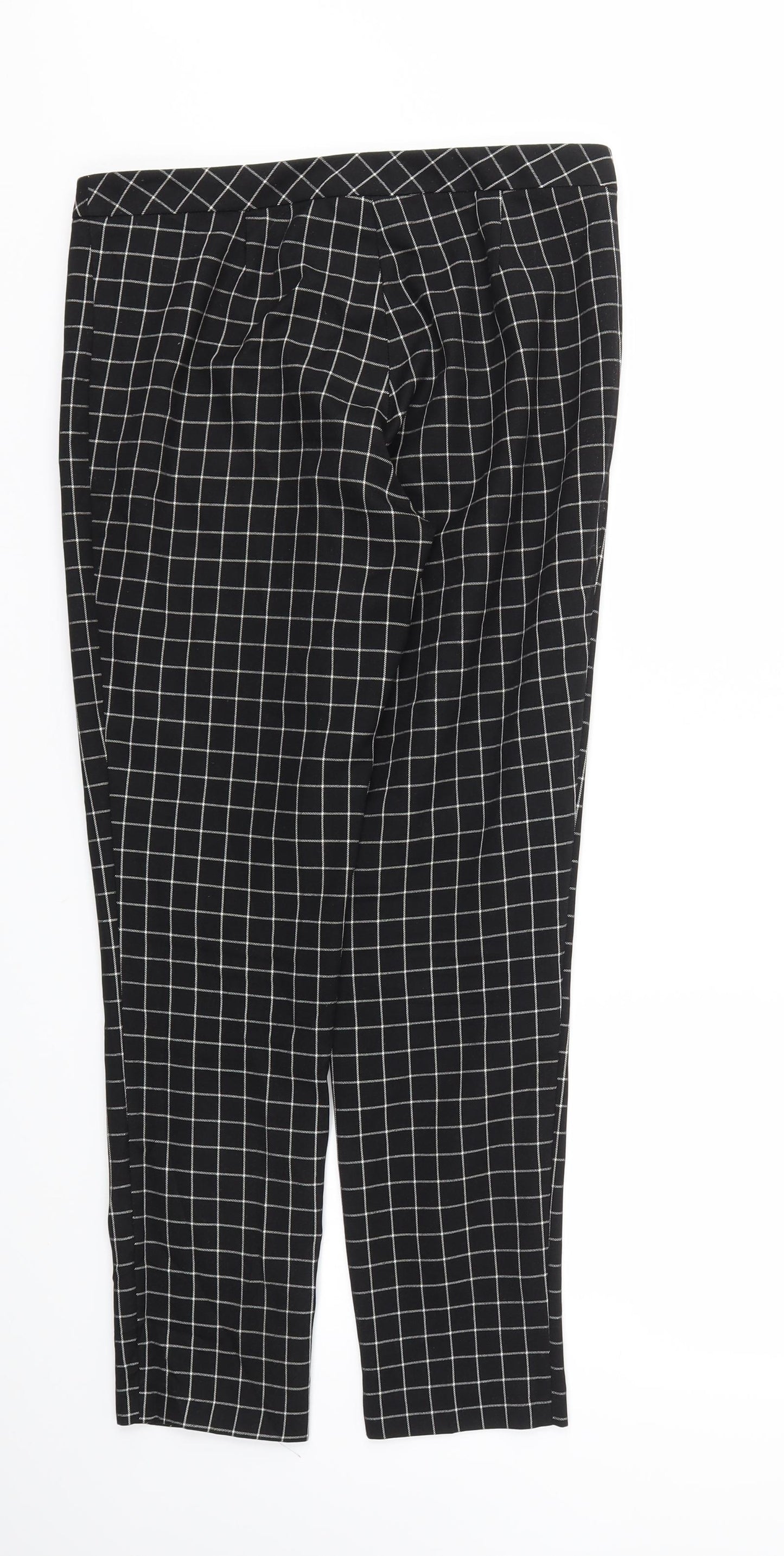 Primark Womens Black Check  Trousers  Size 10 L28 in