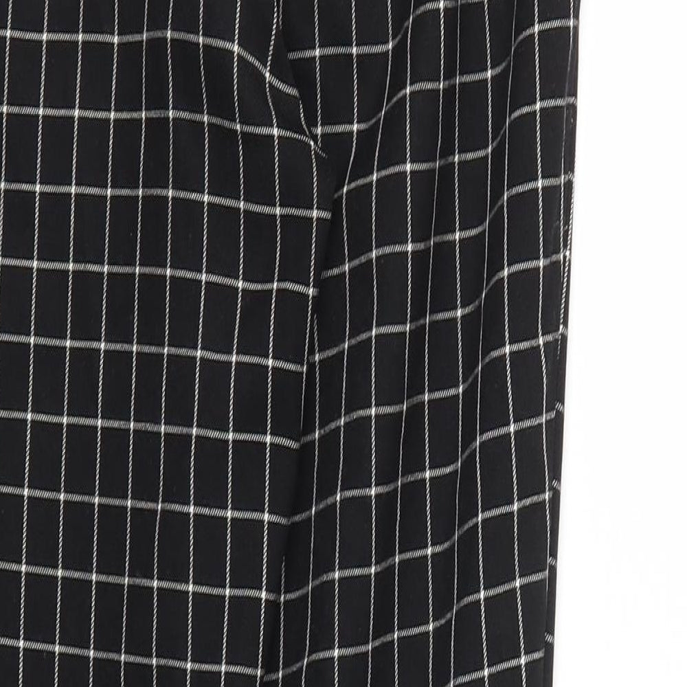 Primark Womens Black Check  Trousers  Size 10 L28 in