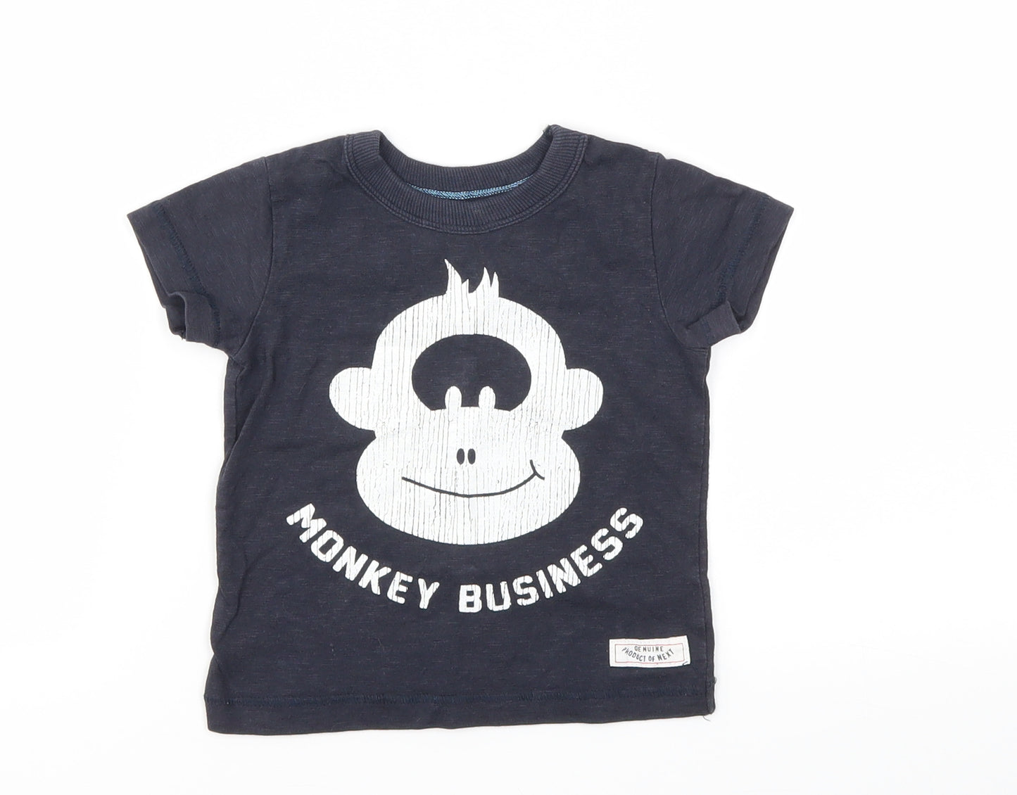 NEXT Boys Blue Animal Print  Basic T-Shirt Size 3-6 Months