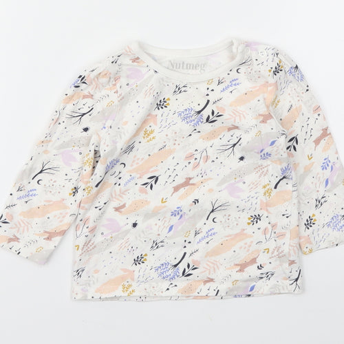 Nutmeg  Ivory Floral  Basic T-Shirt Size 6-9 Months