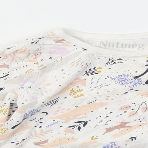 Nutmeg  Ivory Floral  Basic T-Shirt Size 6-9 Months