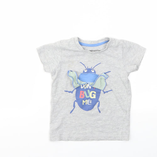 Matalan Boys Grey Animal Print  Basic T-Shirt Size 2-3 Years