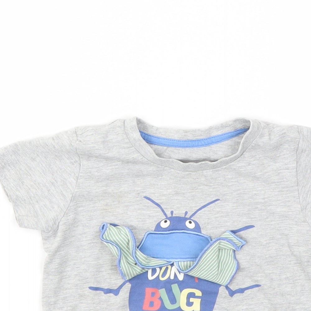 Matalan Boys Grey Animal Print  Basic T-Shirt Size 2-3 Years