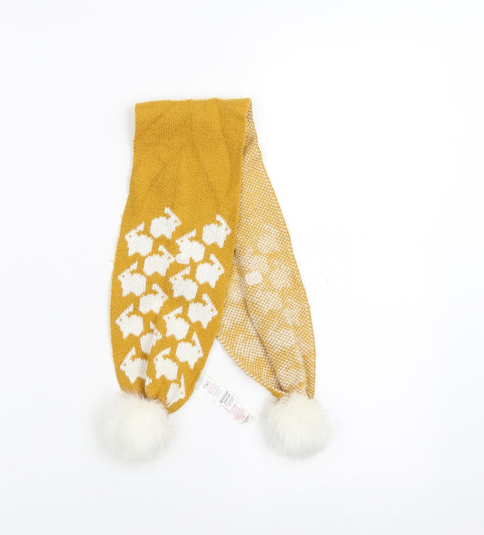 Marks and Spencer Girls Yellow   Scarf Scarves & Wraps One Size  - rabbits, pom pom