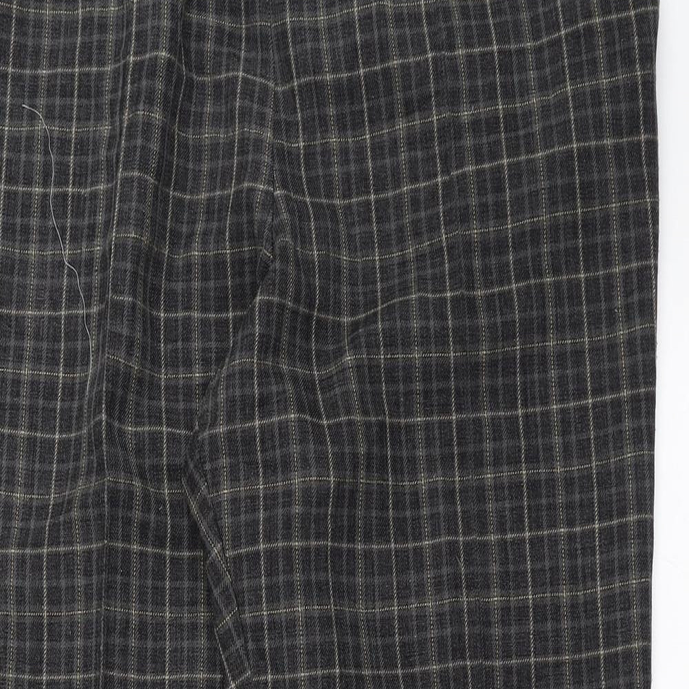 Marks and Spencer Womens Grey Check  Trousers  Size 16 L29 in