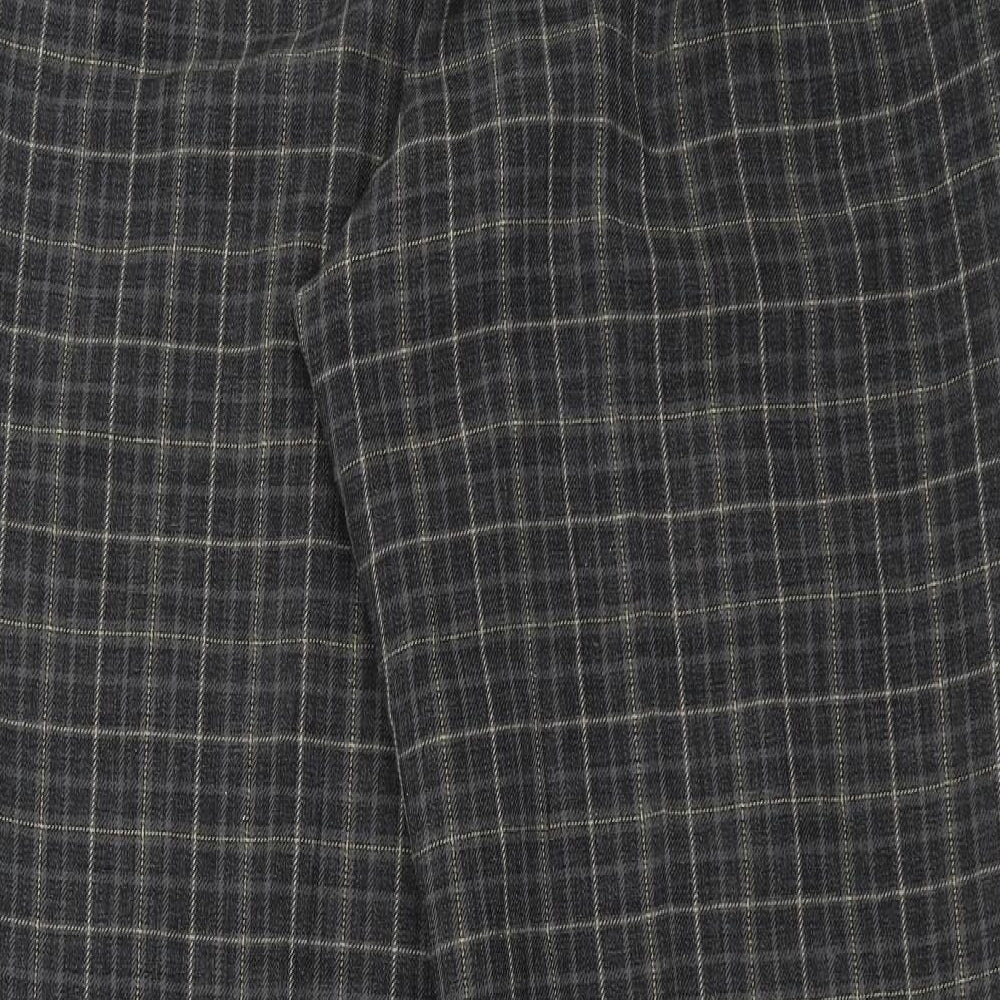 Marks and Spencer Womens Grey Check  Trousers  Size 16 L29 in