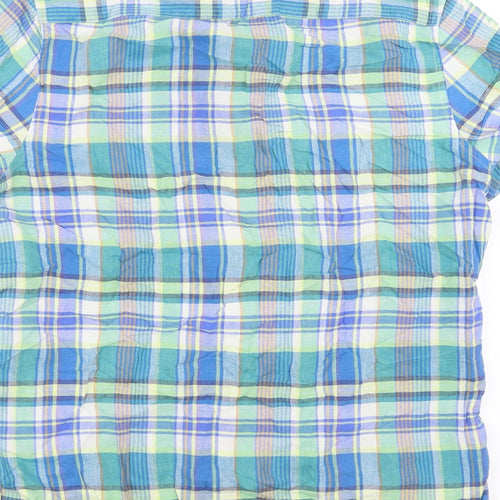 NEXT Mens Blue Plaid   Button-Up Size M