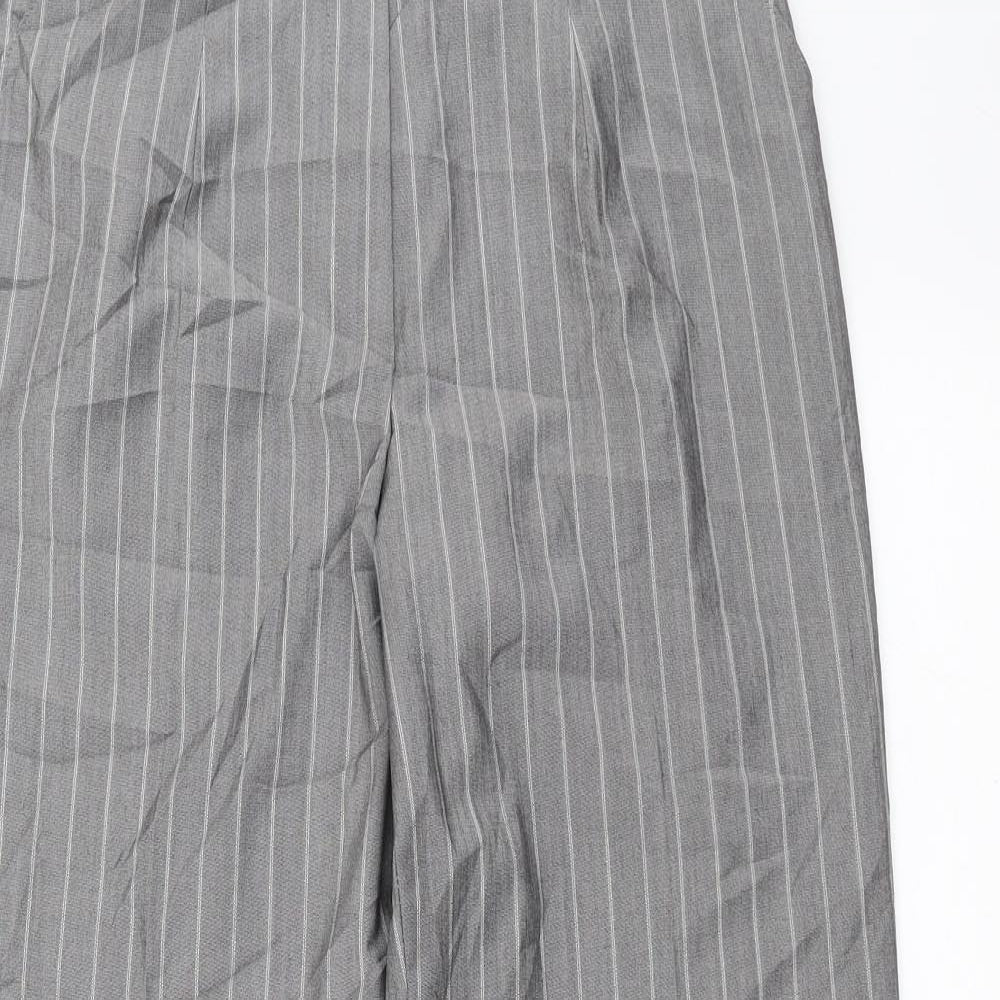 Preworn Womens Grey Striped  Trousers  Size 8 L28 in