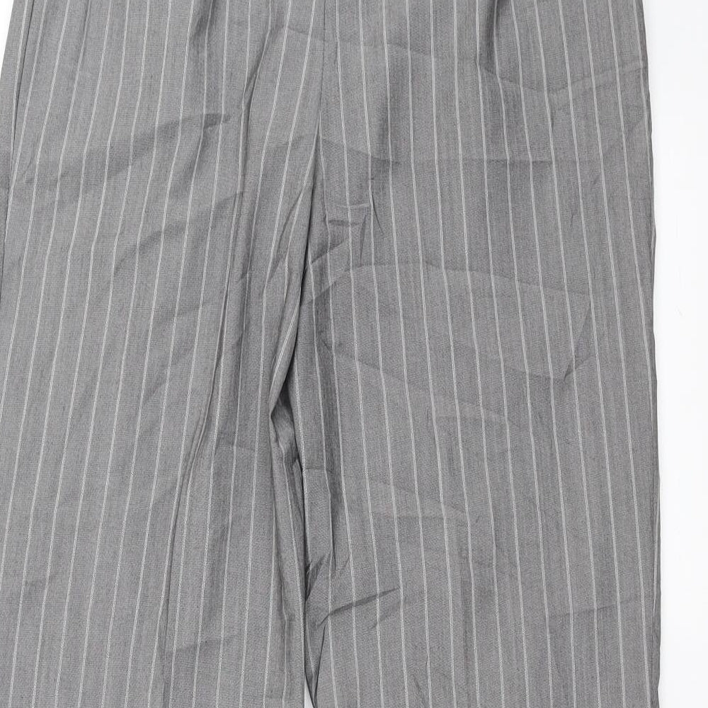 Preworn Womens Grey Striped  Trousers  Size 8 L28 in