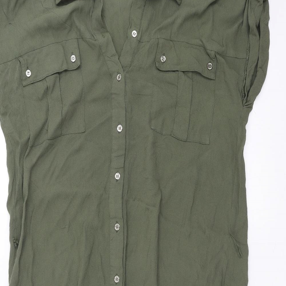 Oasis Womens Green   Shirt Dress  Size 10