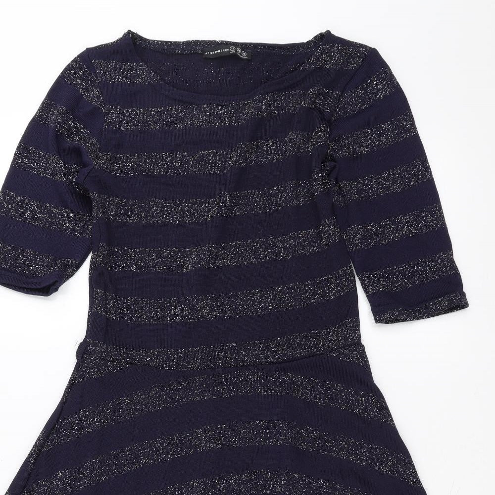 Primark Womens Blue Striped  Fit & Flare  Size 12