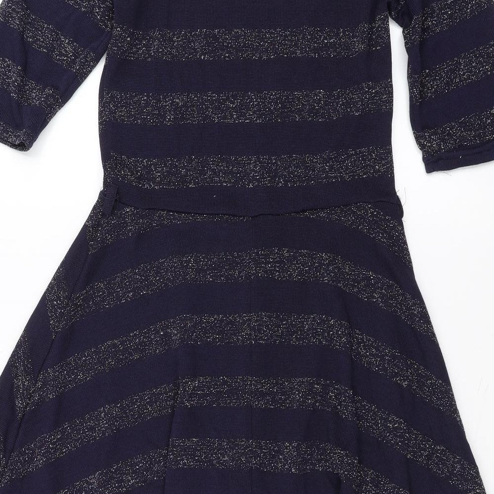 Primark Womens Blue Striped  Fit & Flare  Size 12
