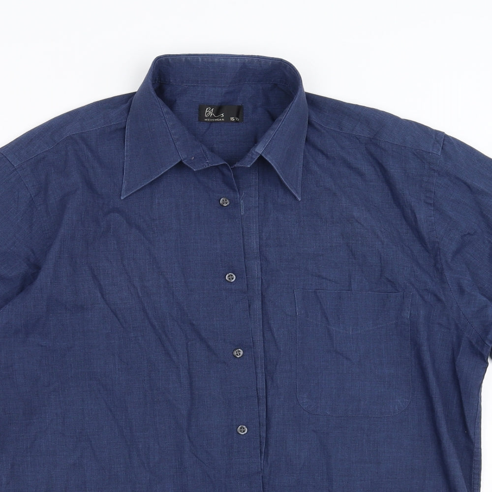 BHS Mens Blue    Button-Up Size 15.5
