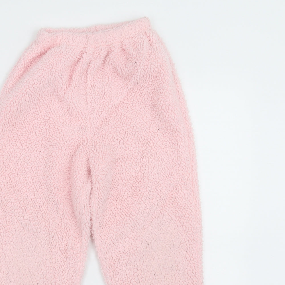 Matalan Girls Pink Solid Fleece  Pyjama Pants Size 5 Years