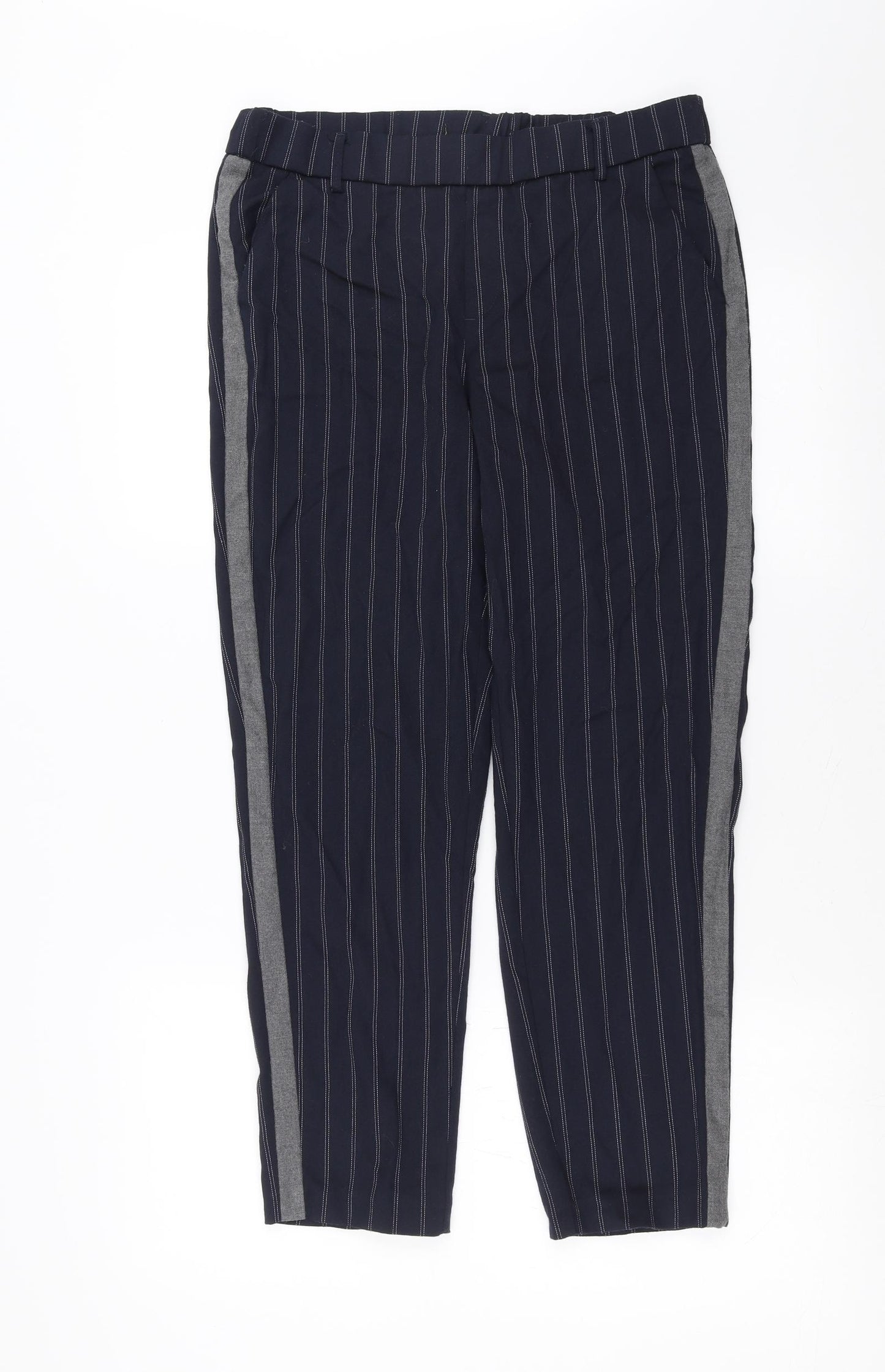 Preworn Womens Blue Striped  Trousers  Size 30 in L26 in