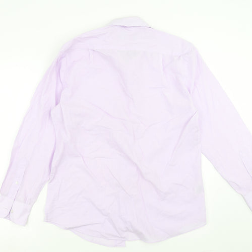 Marks and Spencer Mens Purple    Button-Up Size 15  - easy care